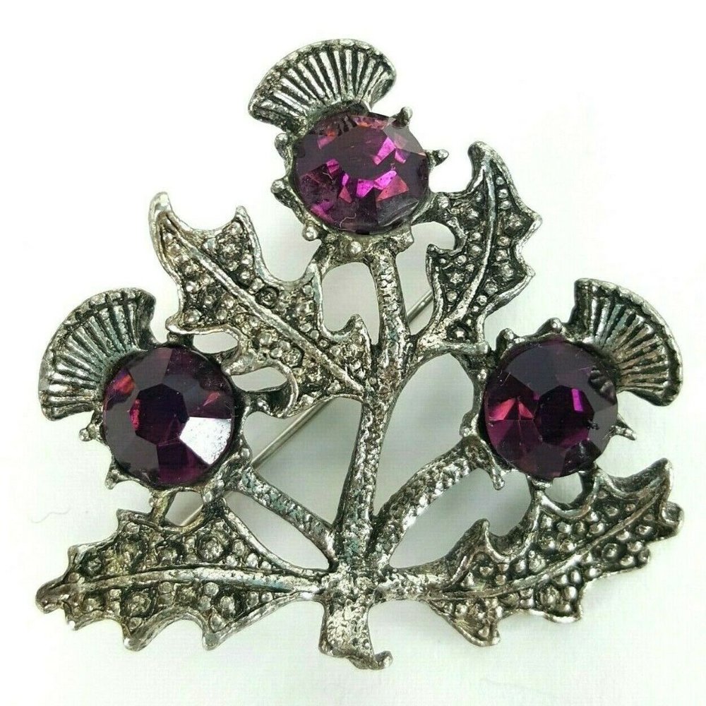 Celtic Scottish Three Thistle Brooch